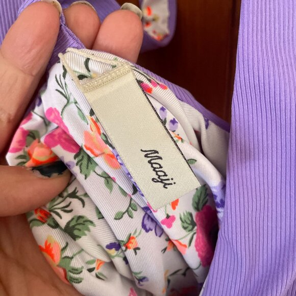 Maaji Dunes Nude Tiky Reversible One-Piece Swimsuit SZ S Floral Purple - Picture 8 of 9